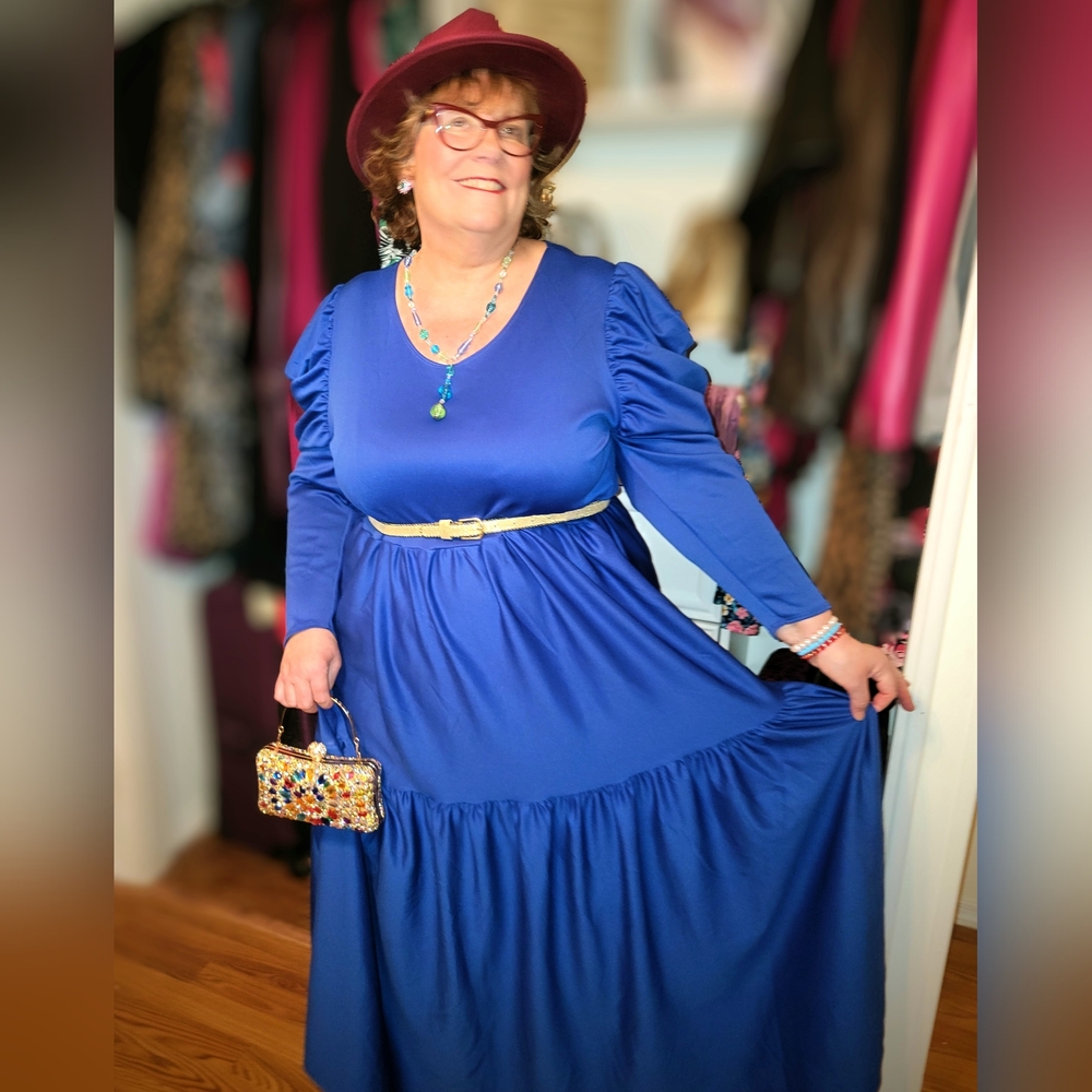 NEW NWOT LIVD Apparel Plus Size Isabel Tiered Royal Blue Maxi Dress 👗 Size 3X